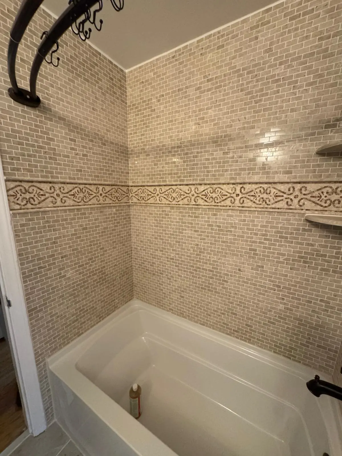Detailed tile shower installation
